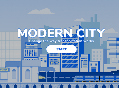 Modern City - Landing Page Illustration affinitydesigner design figma flat illustration typography ui vector vector art