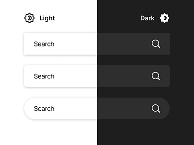 Search Bar Light & Dark Mode dark dark theme design system figma light light theme search search bar search engine theme