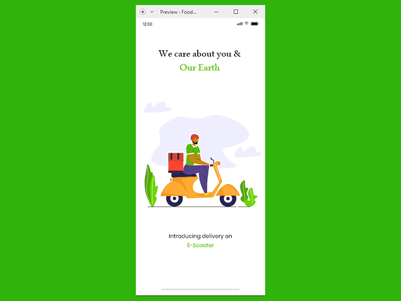 Eco-friendly food delivery mobile application 2d adobe app design casestudy design eco friendly food app illustration illustrator mobile app mobile app design mobile ui package ui xd