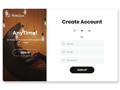 photogram website design adobe design graphic design illustrator login page photoshop signup ux webdesign