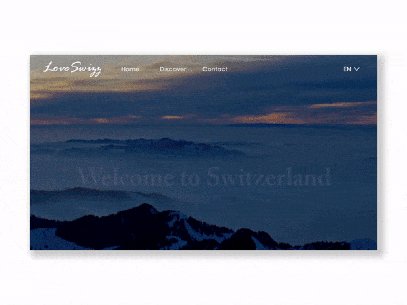 Welcome to Switzerland webdesign adobe landing page design photoshop switzerland typogaphy ui ux video webdesig webpagedesign