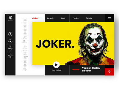 joker Website concept design joker landingpage uidesign warner bros website website design