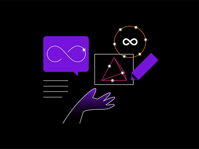 Brand' Visual Communication black brand branding design flat glowing icons illustration illustration system outline vector violet