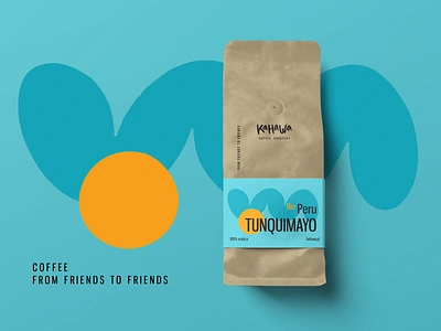 Peru Tunquimayo. Illustration and design for coffee packaging blue coffee coffee packaging colorful design dry ink illustration kahawa latin america peru procreate sun wave yellow