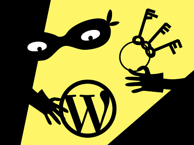How To Secure A Website On WordPress black flat hacker hacking illustration robber robbery security wordpress yellow