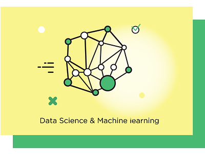 Data Science & Machine Learning icon black data flat graphics green icons illustration learning machine outline science vector webinerds yellow