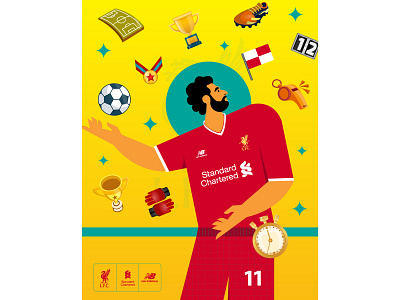 Mohamed Salah adobe adobe illustrator brand identity branding color concept football club footballer handmade illustration logotype