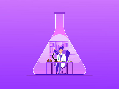 Medical Doctor Working In Research Lab adobe illustrator concept coronavirus covid19 drugs experiment health hospital illustrator lab microscope redearch science