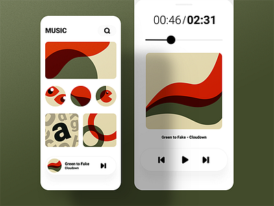Music App UI experience green illustration music old red ui uiux