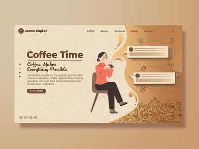 Aroma Kopi - Landing Page app aroma kopi coffee shop landingpage ui ui design user interface design ux ux design web ui webdesign website