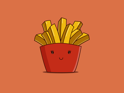 French Fries Illustration adobeillustrator branding character color design fastfood frenchfries graphic design illustration logo vector
