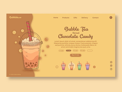 Website design for a local bubble tea shop branding bubble tea design figma graphic design header ill illustration landing page shop ui ux vector website