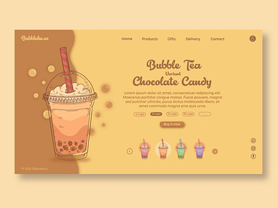 Website design for a local bubble tea shop branding bubble tea design figma graphic design header ill illustration landing page shop ui ux vector website