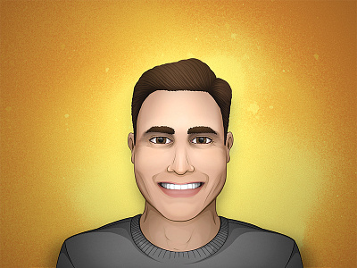 Vectored Self face illustration illustrator photoshop portrait smile yellow