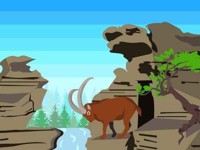 Goat on the rocks rocks goat minimal art vector animal nature design illustrator flat illustration