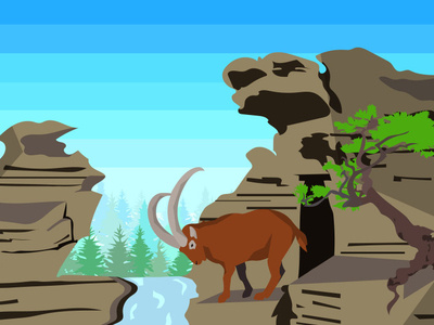 Goat on the rocks animal art design flat goat illustration illustrator minimal nature rocks vector
