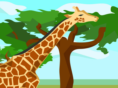Giraffe minimal animal nature art vector illustrator flat illustration giraffe