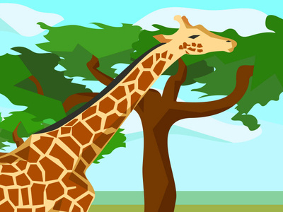 Giraffe animal art flat giraffe illustration illustrator minimal nature vector