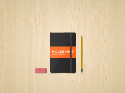 Sketch Essentials book eraser essentials moleskine pencil pink psd sketch