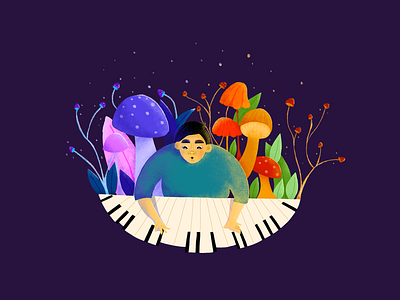 Magical pianist mushroom pianist