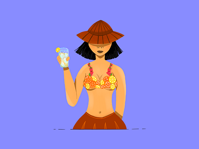 Summer time lemonade characterdesign fruit illustration lemonade procreate woman illustration