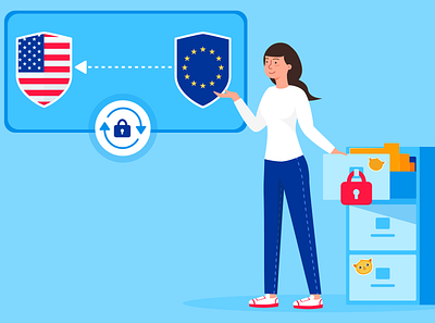 Privacy Shield update adobe banner design blog post flat illustration illustrator jotform privacy shield