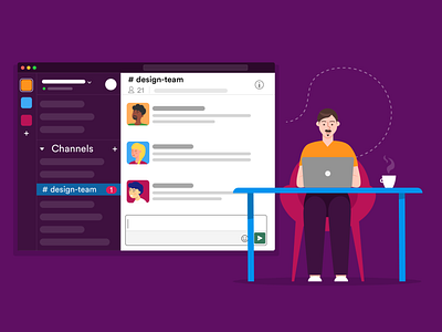 Slack team messenger adobe banner design blog post flat illustration illustrator jotform messenger slack team