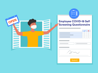 Employee COVID-19 Self Screening Questionnaire adobe banner design blog post covid 19 flat illustration illustrator jotform questionnaire