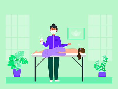 massage therapy in corona time adobe banner design blog post cleanliness coronavirus flat illustration illustration illustrator jotform massage therapy spa