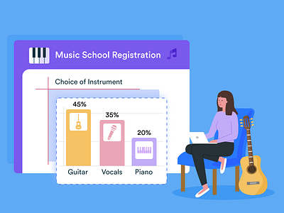 Report builder banner design blog blog post dashboard figma flat illustration illustration jotform report builder