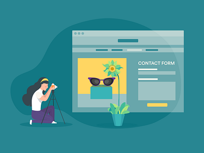 photographer data collection banner design blog post data collection flat illustration jotform photographer photography website