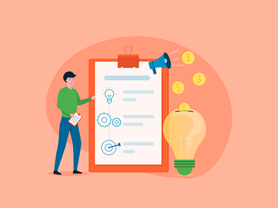 Crafting a mini business plan for a crowdfunding campaign adobe banner design blog post business plan crowdfunding campaign flat illustration illustrator jotform