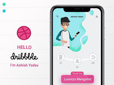 Hello Dribbble I'm Ashish! hello dribbble illustration typography ui userinterfacedesign ux