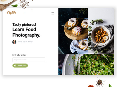Food Photography Web Design design ecommence ui userinterfacedesign ux