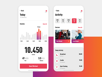 D13 App app design application concept fitness app gym modern training ux