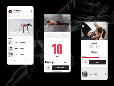 D13 App app design application design concept fitness app gym training ux uxui