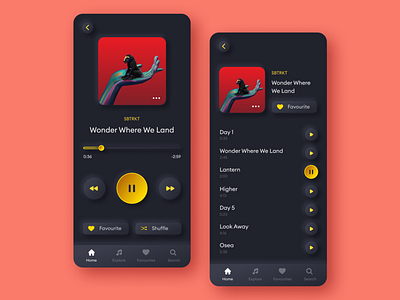 Music player app design application concept dark ui modern music player neumorphism