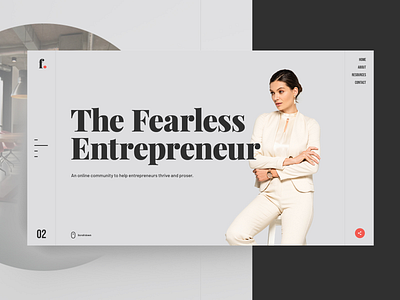 The Fearless Entrepreneur concept minimalism modern trendy typography ui ux webdesign