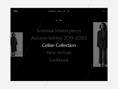 CASA Fashion concept ecommerce fashion minimalism modern trendy typography
