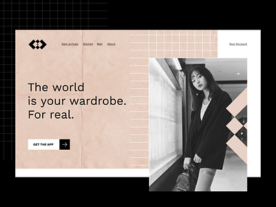 Fashion App Landing Page branding concept ecommerce fashion modern trendy typography