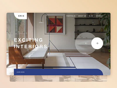 Interior Design Studio concept fashion interior minimalism modern trendy typography webdesign