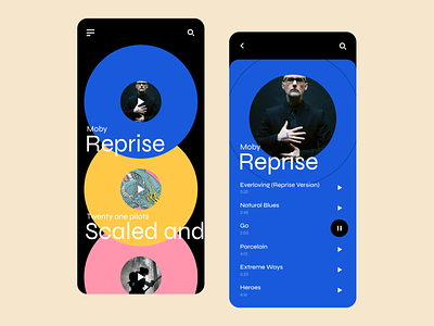 Music player concept app concept minimalism modern music player trendy typography webdesign