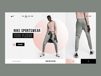 Nike Sportswear clean design ecommerce fashion flat minimalism modern trendy typography ui ux web webdesign