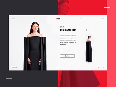 Nordic Product Page ecommerce fashion minimalism modern red trendy typography ui ux webdesign