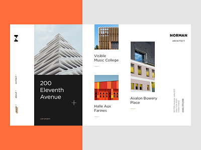 Architect Website architechture art concept flat minimalism modern portfolio promo trendy typography ui ux webdesign