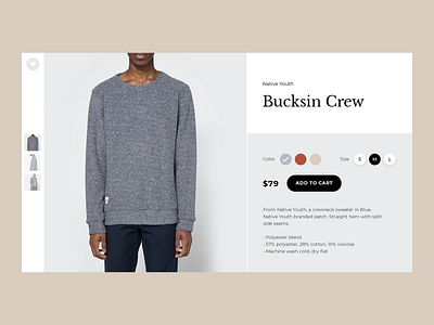 Product Page concept ecommerce fashion flat modern trendy typography ui ux webdesign