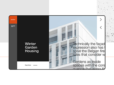 Atelier Homepage architect concept design modern trendy typography ui ux webdesign