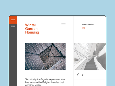 Atelier – Project Page agency concept design flat minimalism modern promo trendy typography ui ux web webdesign