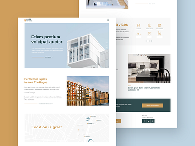 Hoge Toren appartment architecture building concept flat minimalism modern typography ui ux webdesign