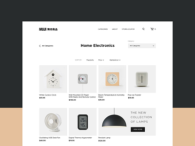 Muji concept ecommerce flat minimalism modern redesign store trendy typography ui ux webdesign